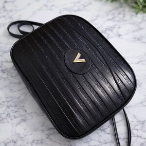 Mario Valentino Logo Embossed Monogram Crossbody Bag